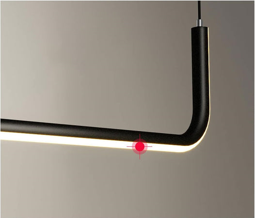 Lampadario Sospensione 42w Lineare Orizzontale Minimal Moderno Nero Luce Led 50452