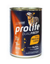 Prolife Dualfresh mangime umido Cani Adulti Medium&Large bufalo e agnello 400 gr
