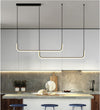 Lampadario Sospensione 42w Lineare Orizzontale Minimal Moderno Nero Luce Led 50452