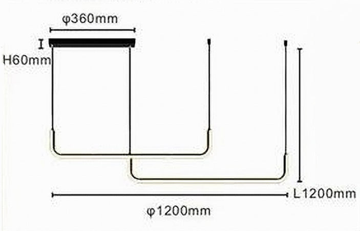 Lampadario Sospensione 42w Lineare Orizzontale Minimal Moderno Nero Luce Led 50452