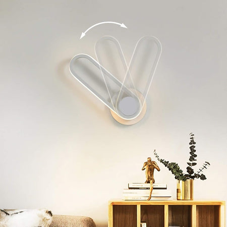 Applique Da Parete Led 13w Ovale Verticale Orientabile Bianco Luce Naturale 50322