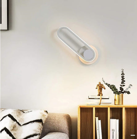 Applique Da Parete Led 13w Ovale Verticale Orientabile Bianco Luce Naturale 50322