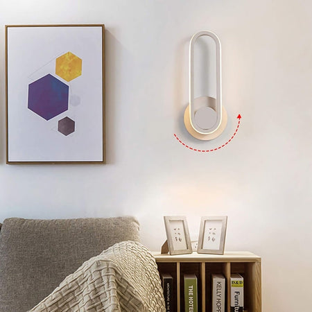 Applique Da Parete Led 13w Ovale Verticale Orientabile Bianco Luce Naturale 50322