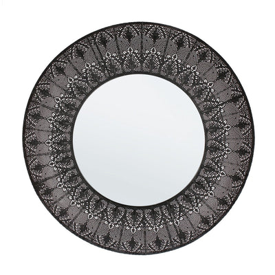 Specchio Larjam da parete, con cornice colore nero, per bagni e camere da letto