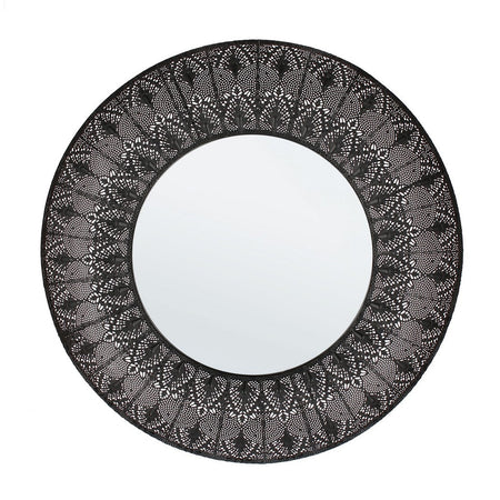 Specchio "Larjam" da parete, con cornice colore nero, per bagni e camere da letto