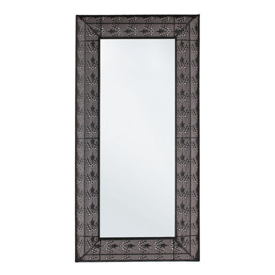 Specchio Larjam da parete, con cornice colore nero, per bagni e camere da letto