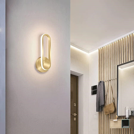 Applique Da Parete Led 13 W Ovale Verticale Orientabile Oro Luce Naturale 50346