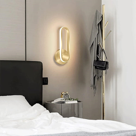 Applique Da Parete Led 13 W Ovale Verticale Orientabile Oro Luce Naturale 50346