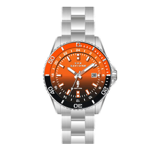 Avion - Orologio Uomo Diver Datario Acciaio / Arancio (AV1018EE)