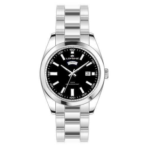 Lorenz Day-Date – Orologio Uomo Acciaio Quadrante Nero (26208AA)