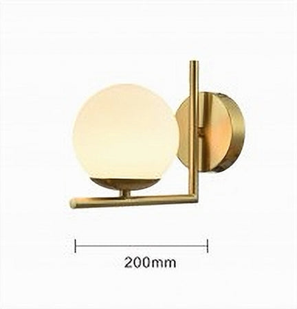 Applique Parete Attacco G9 Sfera Vetro Metallo Oro Lampada Moderno Minimal 32842