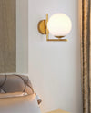 Applique Parete Attacco G9 Sfera Vetro Metallo Oro Lampada Moderno Minimal 32842