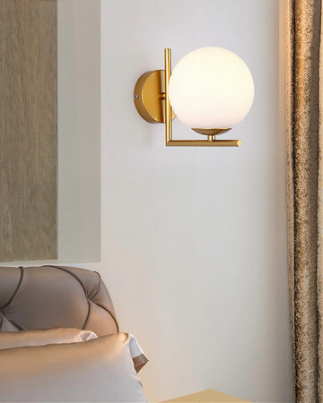 Applique Parete Attacco G9 Sfera Vetro Metallo Oro Lampada Moderno Minimal 32842