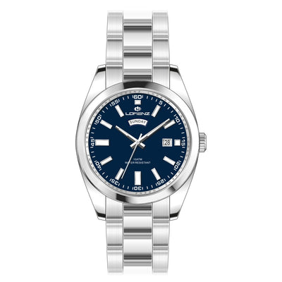 Lorenz Day-Date – Orologio Uomo Acciaio Quadrante Blu (26208BB)