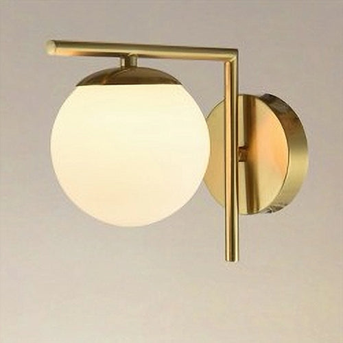 Applique Parete Attacco G9 Sfera Vetro Metallo Oro Lampada Moderno Minimal 32842