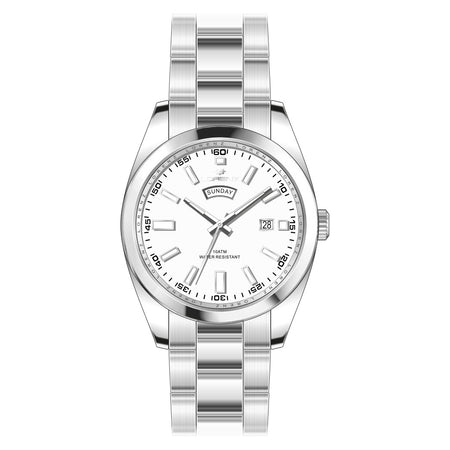 Lorenz Day-Date – Orologio Uomo Acciaio Quadrante Bianco (26208CC)