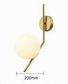 Applique Da Parete Con Sfera In Vetro Bianco Attacco E27 Metallo Oro Lampada 32804