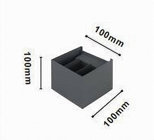 Applique Led A Cubo 12 Watt Lampada Quadrata Grigio Da Parete Interno Ip20 00762