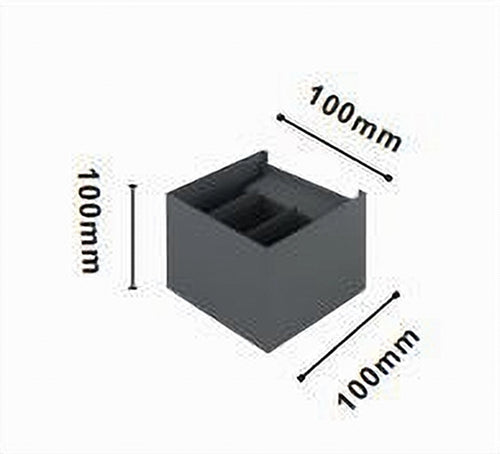 Applique Led A Cubo 12 Watt Lampada Quadrata Grigio Da Parete Interno Ip20 00762