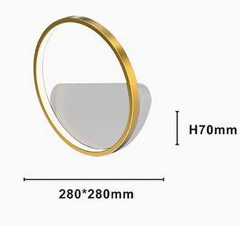 Applique Parete Led 14w Cerchio Oro Lampada Tonda Design Moderno Luce 4000k 71255