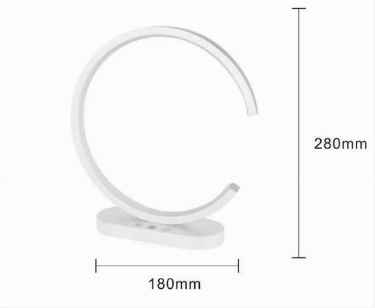 Lampada Da Tavolo Led 12w Design Curva Bianco Touch Scrivania Comodino Ip20 32736