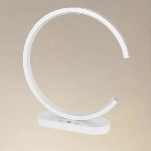 Lampada Da Tavolo Led 12w Design Curva Bianco Touch Scrivania Comodino Ip20 32736