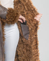 Cappotto Lungo Donna Marrone Vintage in vero montone Shearling
