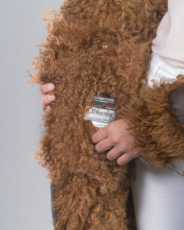 Cappotto Lungo Donna Marrone Vintage in vero montone Shearling