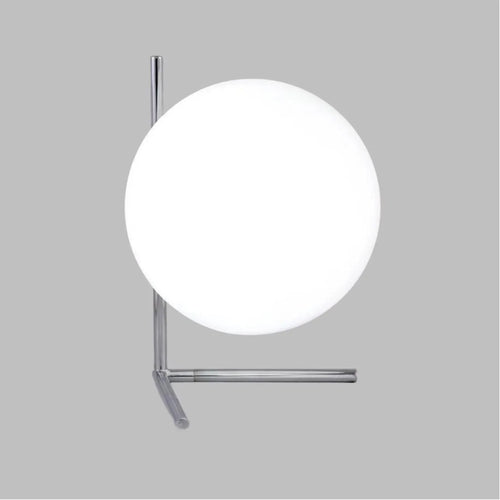 Lampada Da Tavolo Scrivania Ramo Con Sfera In Vetro Luce Attacco E27 Argento 33887