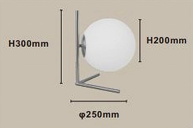 Lampada Da Tavolo Scrivania Ramo Con Sfera In Vetro Luce Attacco E27 Argento 33887