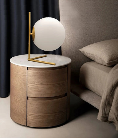 Lampada Da Tavolo Scrivania Ramo Con Sfera In Vetro Luce Attacco E27 Oro 33870