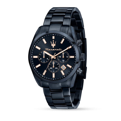 Maserati Blue Edition – Orologio Uomo Nero e Oro Rosa (R8873626003)