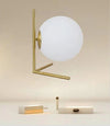 Lampada Da Tavolo Scrivania Ramo Con Sfera In Vetro Luce Attacco E27 Oro 33870