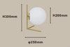 Lampada Da Tavolo Scrivania Ramo Con Sfera In Vetro Luce Attacco E27 Oro 33870
