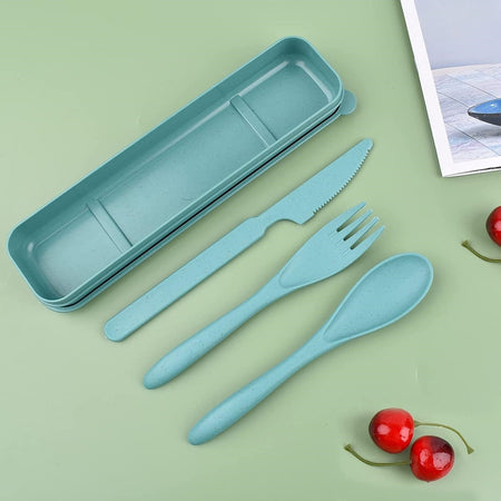 Set Di Portaposate Da Viaggio Con Astuccio 2 Pezzi Posate Da Campeggio Portatili