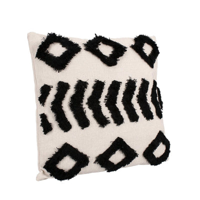 Cuscino Fluffy in poliestere e cotone colore nero e bianco sfoderabile per sedie e divani