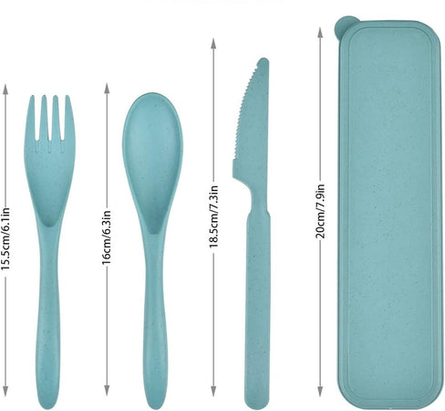 Set Di Portaposate Da Viaggio Con Astuccio 2 Pezzi Posate Da Campeggio Portatili