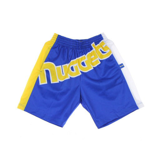 MITCHELL & NESS Pantaloncino Tipo Basket Uomo Nba Big Face Blown Out Fashion Short Hardwood Classics Dennug Royal/original Team Colors da uomo