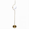 Lampada Da Terra Oro Con Sfera In Vetro Bianco Piantana E27 Design Moderno 33894