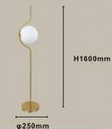 Lampada Da Terra Oro Con Sfera In Vetro Bianco Piantana E27 Design Moderno 33894