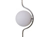 Lampada Da Terra Argento Con Sfera Vetro Bianco Piantana E27 Design Moderno 33900