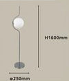 Lampada Da Terra Argento Con Sfera Vetro Bianco Piantana E27 Design Moderno 33900