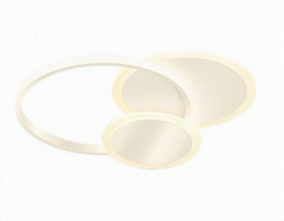 Plafoniera Luce Fredda Led Cerchi 38w Lampadario A Soffitto Bianco Moderno 50026