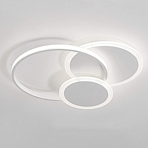 Plafoniera Luce Fredda Led Cerchi 38w Lampadario A Soffitto Bianco Moderno 50026