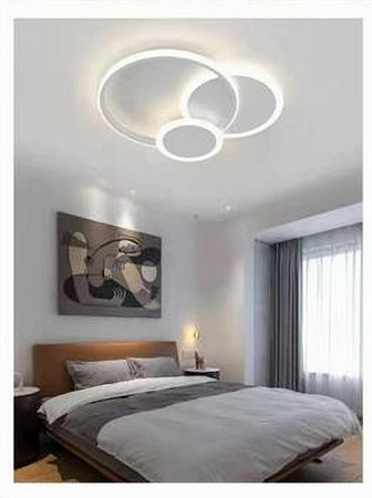 Plafoniera Luce Fredda Led Cerchi 38w Lampadario A Soffitto Bianco Moderno 50026