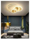 Plafoniera Luce Naturale Led Cerchi 38w Lampadario Da Soffitto Oro Moderno 50033