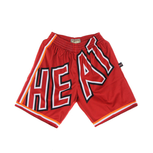 MITCHELL & NESS Pantaloncino Tipo Basket Uomo Nba Big Face Blown Out Fashion Short Hardwood Classics Miahea Red/original Team Colors da uomo
