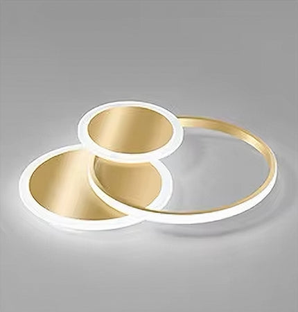 Plafoniera Luce Fredda Led Cerchi 38 W Lampadario Da Soffitto Oro Moderno 50040