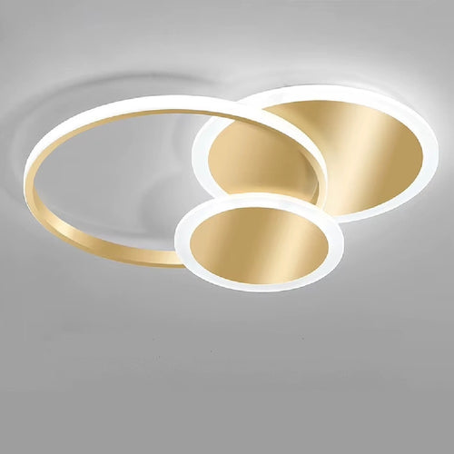 Plafoniera Luce Fredda Led Cerchi 38 W Lampadario Da Soffitto Oro Moderno 50040