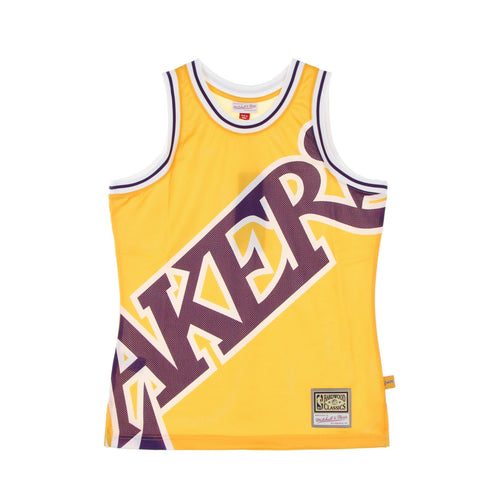 MITCHELL & NESS Canotta Tipo Basket Uomo Nba Big Face Blown Out Fashion Jersey Hardwood Classics Loslak Yellow/original Team Colors da uomo